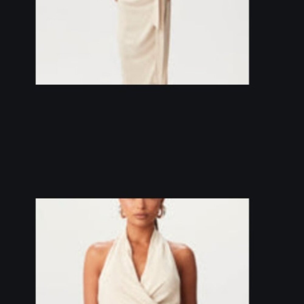 Linen high slit maxi top (L), linen wrap halter top (L)